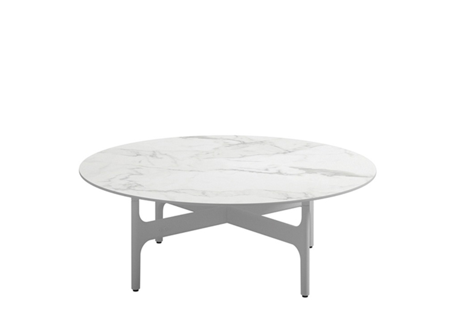 столик кофейный Bianco Ceramic Top круглый d.100 GLOSTER GRAND WEAVE, цвет grid white