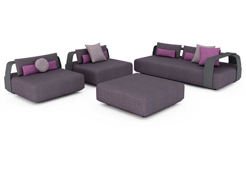 концепт 2 модульного дивана MANUTTI KUMO, цвет Lava