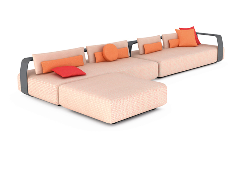 концепт 3 модульного дивана MANUTTI KUMO, цвет Lava
